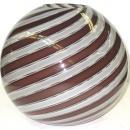 Venini Murano Italian Bulbous Glass Vase with Swirling Canes