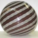 Venini Murano Italian Bulbous Glass Vase with Swirling Canes