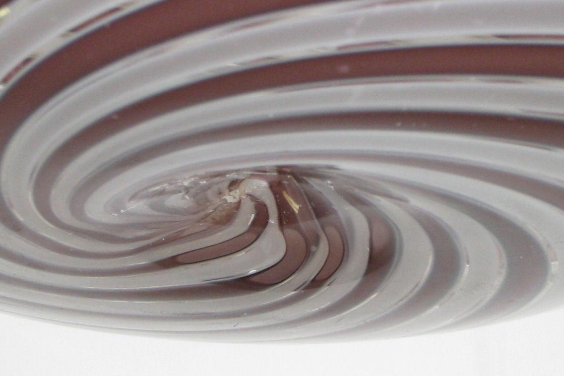 Venini Murano Italian Bulbous Glass Vase with Swirling Canes