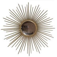 Vintage French Mid-Century Modern Brass Starburt Mirror by Chaty Villauris