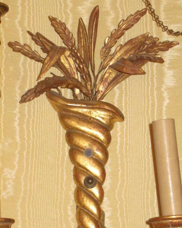 Set Four 4 Louis XV Neoclassical Style Antique Giltwood Sconces