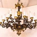 Antique Gilt and Patinated Bronze Empire Style Chandelier