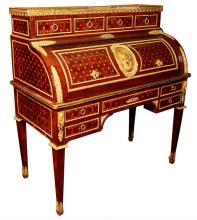 Antique French Louis XVI Style Bureau a Cylindre Cylinder Rolltop Desk