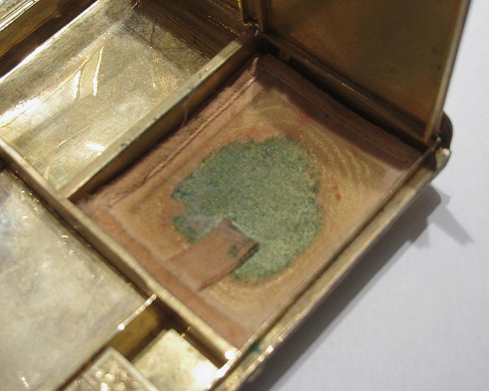 Antique French Enameled Silver Clutch Compact