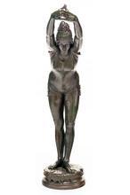 Bronze Statue of Female Diving Swimmer Bather After La Tuffolina by Odoardo Tabacchi