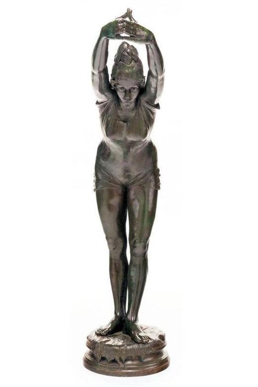 Bronze Statue of Female Diving Swimmer Bather After La Tuffolina by Odoardo Tabacchi