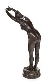 Bronze Statue of Female Diving Swimmer Bather After La Tuffolina by Odoardo Tabacchi