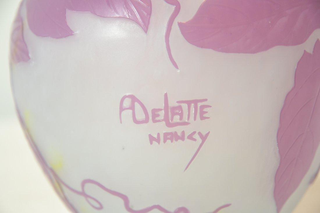 Andre Delatte Nancy French Violet Cameo Glass Vase