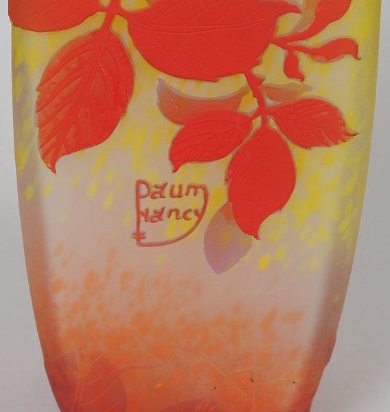 Antique Daum Nancy Silver Mounted Cameo Glass Vase