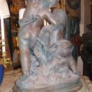 Neoclassical Allegorical Patinated Gesso Cherubs Group Sculpture