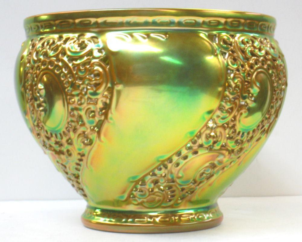 Zsolnay Hungarian Art Nouveau Lustre Glaze Centerpiece Bowl