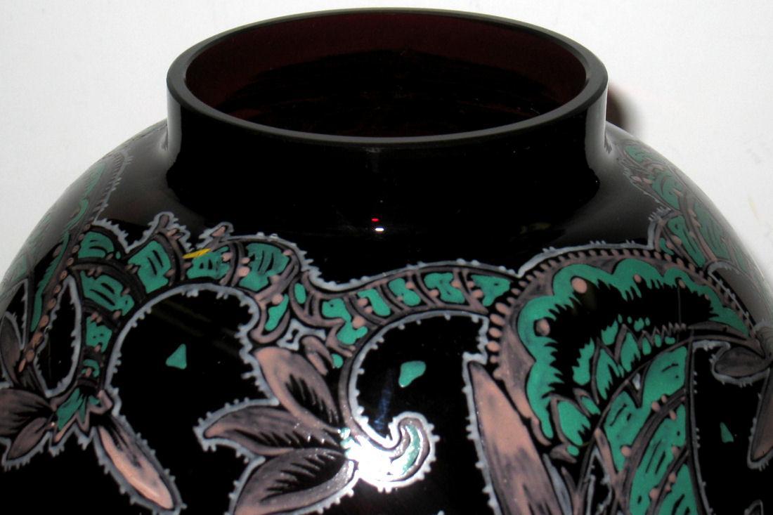 Emmy Seyfried German Antique Art Deco Ruby Red Glass Vase