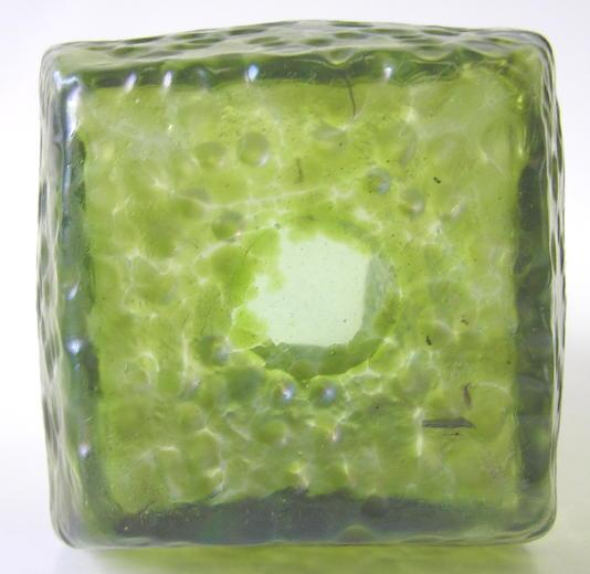 Antique Bohemian Mottled Green Glass Vase