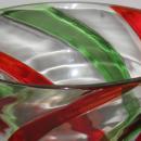 Venini Mid-Century Red & Green Glass Hurricane