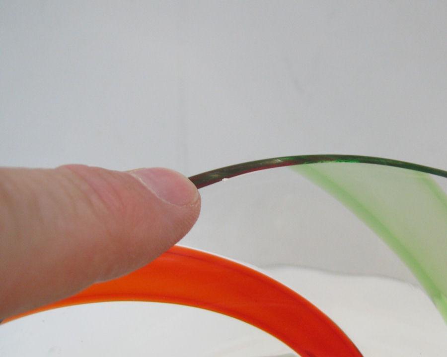 Venini Mid-Century Red & Green Glass Hurricane
