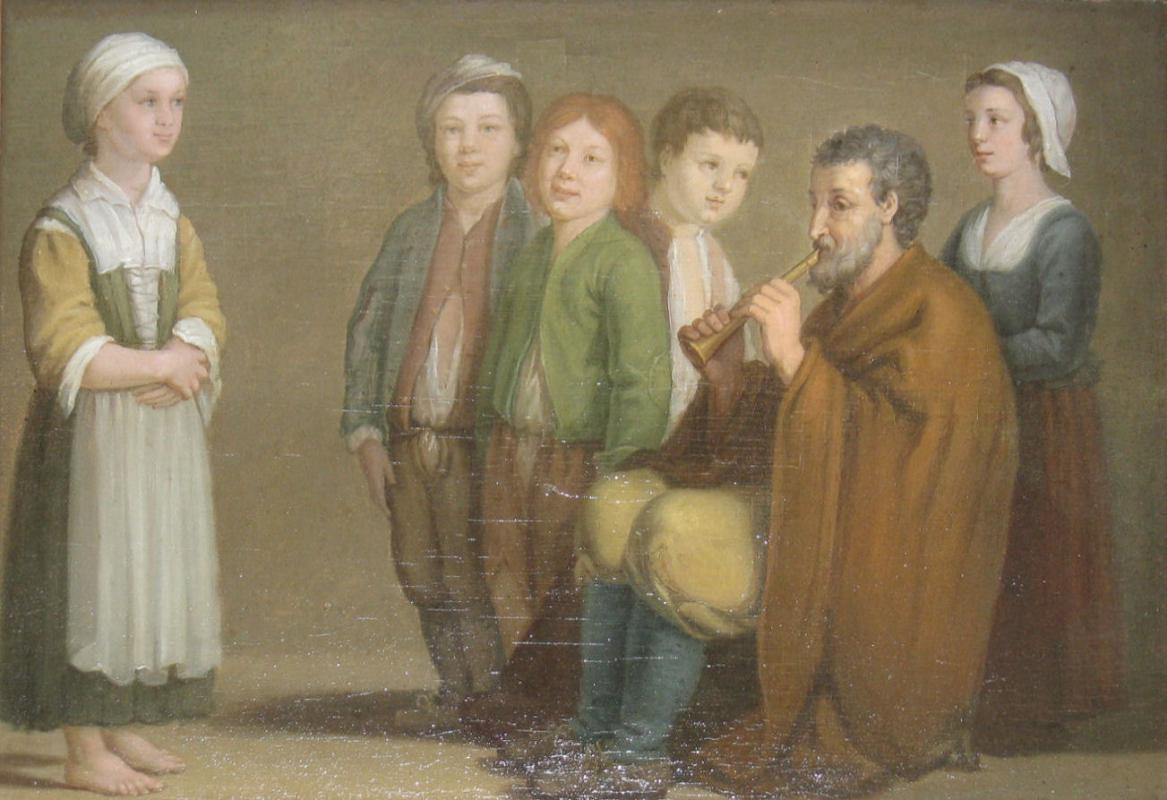 de Brancki French Oil Painting on Panel After The Village by Renaissance Master Antoine Le Nain