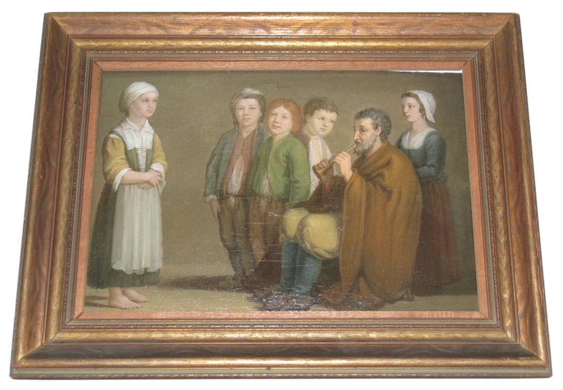 de Brancki French Oil Painting on Panel After The Village by Renaissance Master Antoine Le Nain