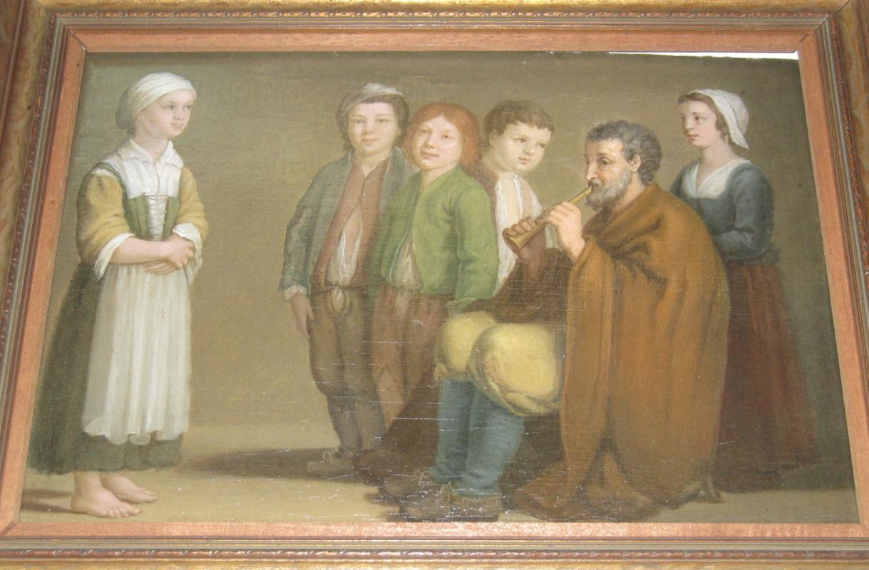 de Brancki French Oil Painting on Panel After The Village by Renaissance Master Antoine Le Nain