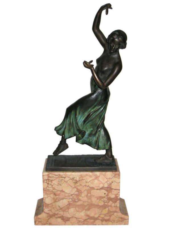 Charles Holand von Hohenstaufen Spanish Flamenco Dancer Bronze Sculpture