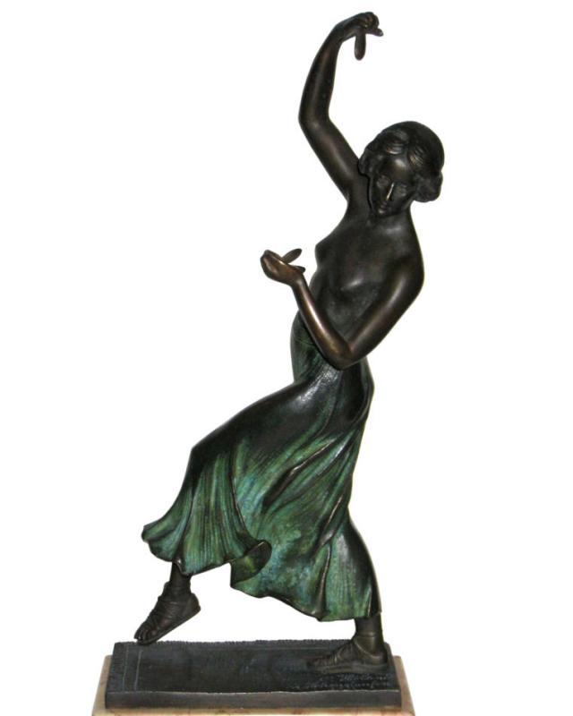 Charles Holand von Hohenstaufen Spanish Flamenco Dancer Bronze Sculpture