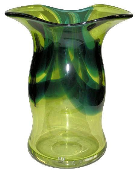 Mid-Century Modern Goran or Ann Warff Swedish Glass Vase for Kosta Boda