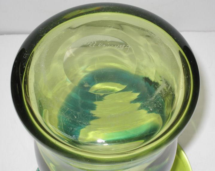 Mid-Century Modern Goran or Ann Warff Swedish Glass Vase for Kosta Boda