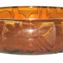 Moser Art Deco Period Orange Acid-Etched Centerpiece Bowl