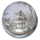 Antique Austrian Enamel Round Jewelry Dresser Box Jar