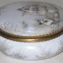 Antique Austrian Enamel Round Jewelry Dresser Box Jar