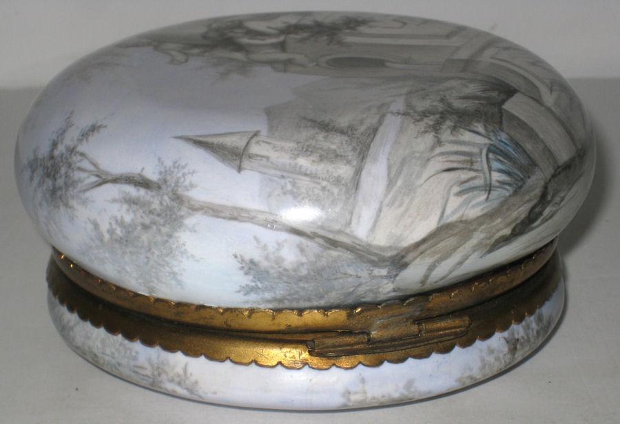 Antique Austrian Enamel Round Jewelry Dresser Box Jar