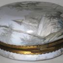 Antique Austrian Enamel Round Jewelry Dresser Box Jar