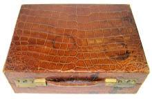Art Deco Period Vanity Travel Case in Crocodile Leather by Asprey