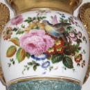 Pair of Exceptional Paris Porcelain Gilded & Floral Painted Vases