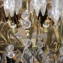 Palatial Antique 34-Candle Brass and Crystal Chandelier