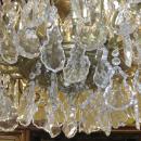 Palatial Antique 34-Candle Brass and Crystal Chandelier
