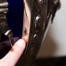 Neoclassical Cobalt Blue Ceramic & Silvered Bronze Jardiniere Pot Centerpiece