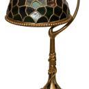 Antique Tiffany Studios Glass Shade & Bronze Table Lamp