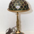 Antique Tiffany Studios Glass Shade & Bronze Table Lamp