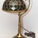 Antique Tiffany Studios Glass Shade & Bronze Table Lamp