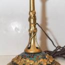 Antique Tiffany Studios Glass Shade & Bronze Table Lamp