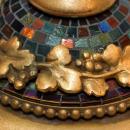 Antique Tiffany Studios Glass Shade & Bronze Table Lamp