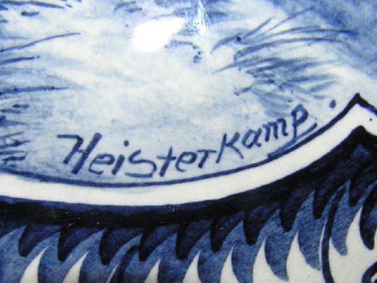 Antique HEISTERKAMP Delft 2-Handled Vase