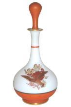 Antique Roman Greek Revival English Bristol Milk Glass Perfume Bottle Decanter