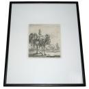 Karel DuJardin (-1678) Flemish Framed Engraving Print