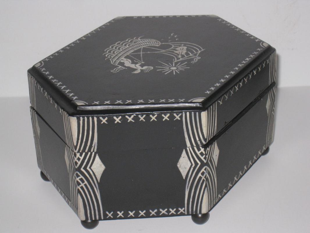 Dagobert Peche Attributed Secessionist Arts & Crafts Period Ebonized Jewelry Box