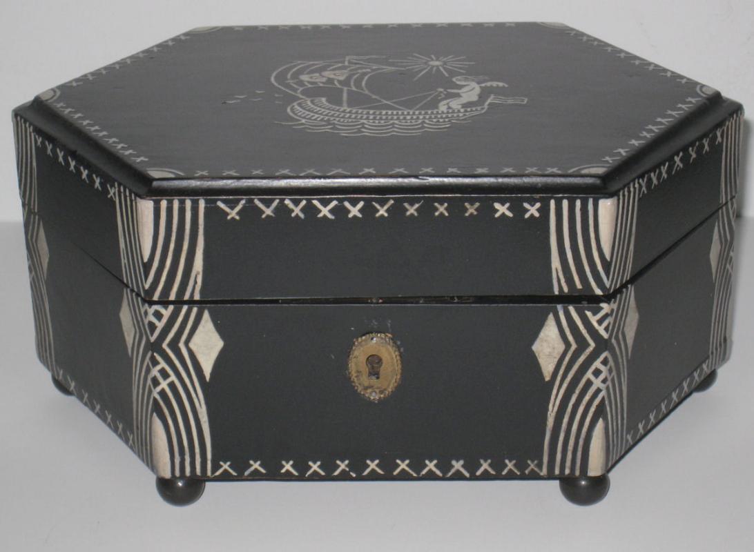 Dagobert Peche Attributed Secessionist Arts & Crafts Period Ebonized Jewelry Box