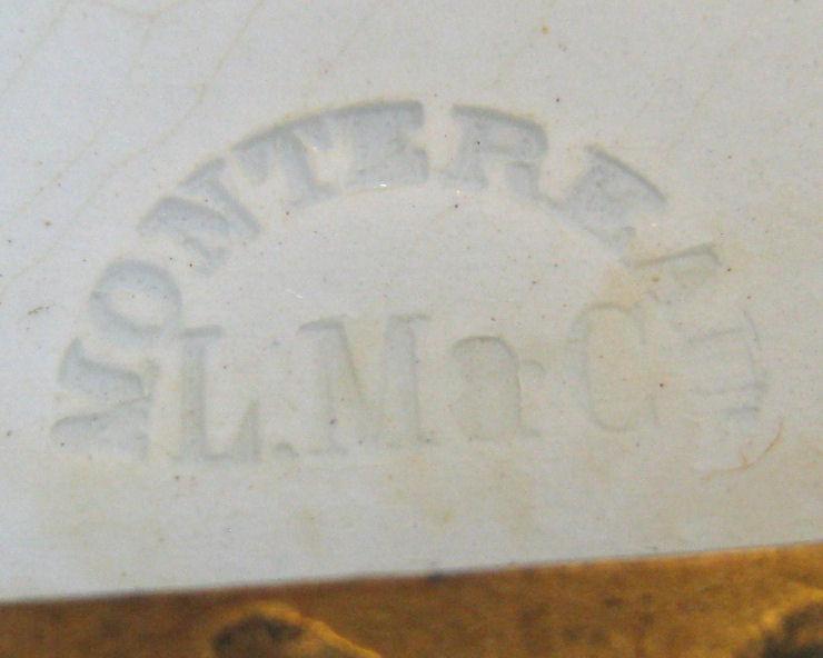French Faience Ceramic Bronze Mounted Jewelry Dresser Box from Creil Montereau