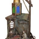 Vintage Orientalist Cold Painted Metal Lamp in Manner of Franz Bergman