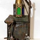 Vintage Orientalist Cold Painted Metal Lamp in Manner of Franz Bergman