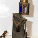 Vintage Orientalist Cold Painted Metal Lamp in Manner of Franz Bergman